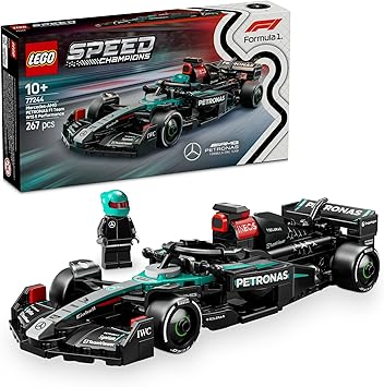 LEGO Speed Champions Coche de Carreras Mercedes-AMG F1 W15 de Juguete, Maqueta de Construcción de Vehículo de Fórmula 1 y Minifigura de Piloto Coleccionable, Regalo para Niños de 10 Años o Más 77244