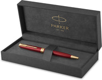 Thumbnail for Parker Sonnet bolígrafo | lacado en rojo con adorno dorado | punta media | en estuche de regalo