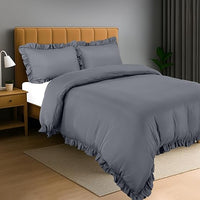 Utopia Bedding Funda Nordica Cama (Gris, Cama 105-200x200cm + 2 x Fundas Almohada 50x75cm)