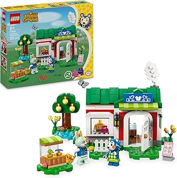 LEGO Animal Crossing Tienda de Ropa de Las Hermanas Manitas Juego de Construcción, Figuras de Erizo y Conejo de Juguete, Regalo para Niñas, Niños y Gamers del Videojuegos de 6 Años o Más 77055
