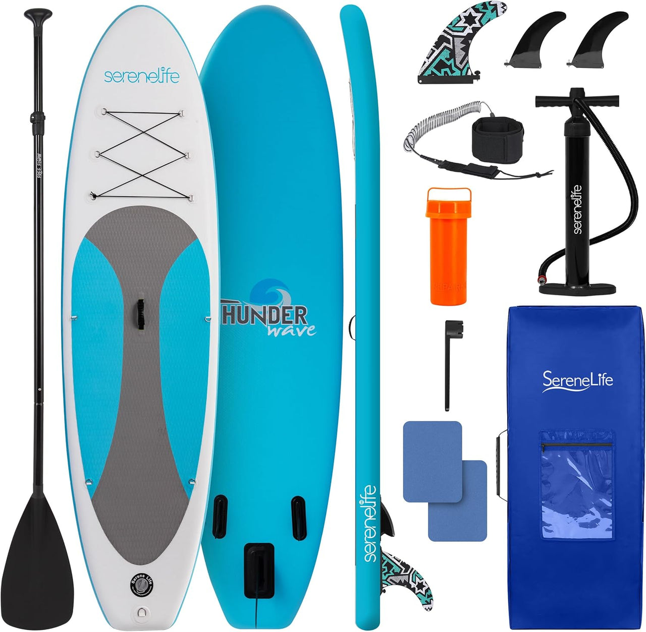 Tabla paddle surf hinchable antideslizante con aleta SereneLife