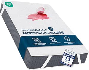 Funda Impermeable para colchón, 105x190 cm, con 4 Correas en Las Esquinas