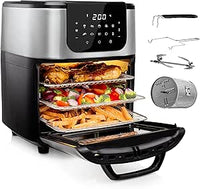 Princess Freidora sin Aceite y Horno de Aire Caliente con Cesta Giratoria – 11 litros – Multifunción – Accesorios Incluidos – 10 Programas – Pantalla Digital Táctil – 1800 W – 182075