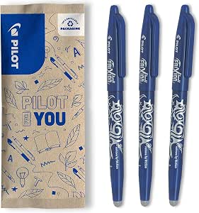 PILOT - FriXion Ball 0.7 Set - 3 Stück: Blau - Radierbare Tintenroller 0,4mm Strichstärke - Angenehme Schreibführung, Thermosensitive Tinte, Austauschbare Mine - Mittlere Spitze