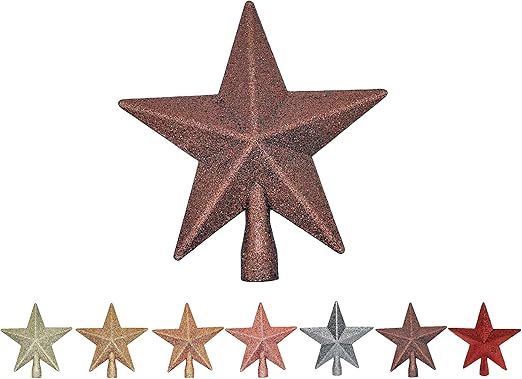 Cumbre de árbol de Navidad dorada, estrella de Navidad, punta de árbol, punta de estrella, decoración, ornamentos, Navidad, decoración navideña, adorno de árbol de Navidad, estrella de Navidad de