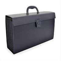 Rapesco 1555 Fächermappe Aktentasche 19 Fach Dokumentenbox, A4+, Schwarz