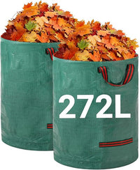 Thumbnail for Velway Bolsas de residuos de jardín de alta resistencia - 272L x 2Pack Bolsas de jardín reutilizables con asas - Tela industrial para hojas basura escombros - Bolsas de basura de jardín impermeables