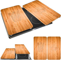 WENKO Placas protectoras para cocina Mod Almuerzo, ajustable en altura para todo tipo de cocinas, tabla de cortar y protector contra salpicaduras, vidrio, 30 x 52 cm, juego de 2