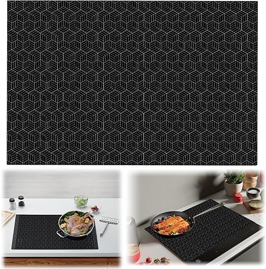Alfombrilla Protectora para Cocina de Inducción, 52 * 78 cm Tapete Silicona Inducción, Alfombrilla Protectora de Inducción, Tapete Placa Cocina de Inducción, Alfombrilla de inducción reutilizable