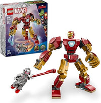 LEGO Marvel Armadura Robótica de Iron Man vs. Ultrón Juguete de Superhéroes con Minifiguras, Figura Articulada de Robot, Juego de rol y Batalla, Regalo para Niños y Niñas de 6 Años 76307