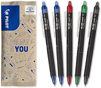 PILOT - Caja de 5 FriXion Point Clicker 0,5 - Bolígrafo Retráctil de Tinta Termosensible Borrable - Bolígrafo Recargable - 1 Negro, 2 Azul, 1 Rojo, 1 Verde - Punta Fina
