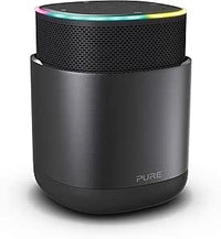 Pure DiscovR Altavoces Bluetooth con Alexa Incorporado, Multiroom, Carga rápida, Sonido de 360 Grados, 15 Horas de duración de la batería, Radio por Internet y privacidad Mejorada Grafito/Negro