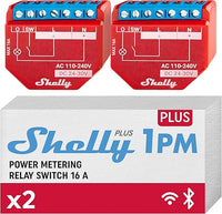 Thumbnail for Shelly Plus 1PM - Módulo Interruptor WiFi y Bluetooh con Medidor de Consumo de Energía, 16A, Control remoto Luces Inalámbricas, aplicación iOS Andoid, Compatible con Alexa, Google Home (2 Piezas)