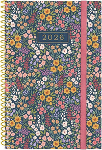 Finocam - Agenda Espiral 2026 Semana Vista Horizontal | Enero - Diciembre (12 meses) | Agenda Anual 2026 | Tapa de polipropileno Espiral Trendy Design Collection - Flora - Catalán