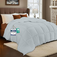 Utopia Bedding Edredón Acolchado 135x200 cm, Edredon Cama 80, Relleno Nórdico 200 gr/m² en 100% Microfibra (Gris Claro)