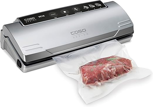 CASO VC 10 - Envasadora al vacío doméstica compacta - Maquina al Vacio de Alimentos - Costura de soldadura de 30 cm de largo y estable - Aplicación gratuita Food Manager - plateado