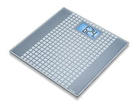 Beurer GS206 - Báscula de baño de vidrio, diseño de cuadros, color plateado (756.63)