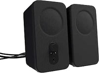 Amazon Basics Altavoces para ordenador de sobremesa o portátil, con alimentación por CA, versión para la UE, Negro, 2 Unidad