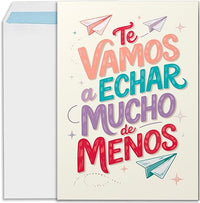 Cheerset Tarjeta despedida compañero trabajo grande A4 con sobre. Detalles compañeros de trabajo tarjeta regalo despedida (Despedida 3)
