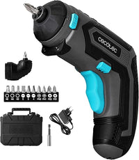 Cecotec Atornillador Eléctrico a Batería con Accesorio Ángulo 90º PowerGyro 3500 Angle Set. Batería de 4 V y 1.500 mAh, Portabrocas para Puntas Hexagonales de 6,35mm, Incluye Maletín y Accesorios