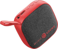 Music Sound - Mini - Altavoz Bluetooth - Potencia de 3 vatios - 4 Horas de reproducción - Compacto y portátil - Acabados de Tela Suave y Colorida - Rojo