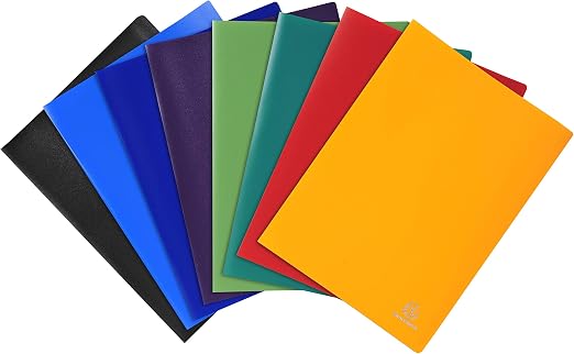 Exacompta - Réf. 85100E - 1 Protège-documents OPAK - 100 pochettes grainées antireflet - 200 vues - pour format A4 - dimensions 24 x 32 cm - couverture en polypro souple - 8 couleurs aléatoires