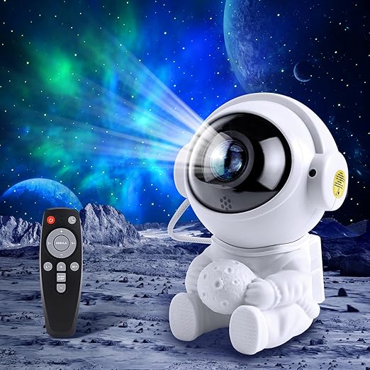 Fokky Astronauta - Proyector de estrellas y techo, LED luz nocturna para niños, 9 modos de nebulosa, 2 modos estrella, mando a distancia, proyector cielo estrellado con temporizador para niños y