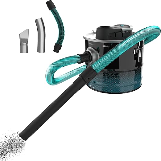 Cecotec Aspirador de Cenizas de 15L Conga Ash 3000 Home. 1000W de Potencia, Poder de Succión 15 kPa, Tubo con Recubrimiento Metálico, Boquilla de 38mm, Cable de 4m y Asa de Transporte