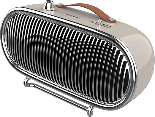 Cecotec Calefactor Cerámico de Sobremesa Bajo Consumo - ReadyWarm 1500 Ceramic Retro. 1500W, Diseño Retro, Termostato Regulable y 2 ModosBeige | Estilo Retro