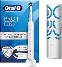 Oral-B Pro 1 750 Cepillo de Dientes Eléctrico 1 Cabezal y Estuche de Viaje, Diseñado Por Braun - Blanco, Regalos Originales