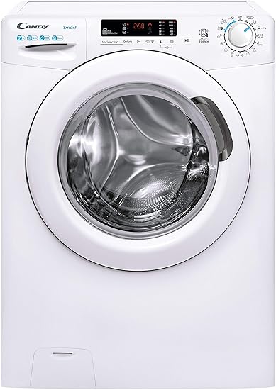 Candy Smart CS4 1272DE/1-S, Lavadora 7kg, 1200 rpm, 45 cm prof, 5 programas rápidos, NFC, Blanco