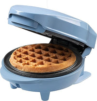 Bestron Mini gofrera, Gofrera para gofres de gofres pequeños, con antiadherente, para cumpleaños infantiles, fiestas familiares, Pascua o Navidad, diseño retro, 550 W, color: Azul