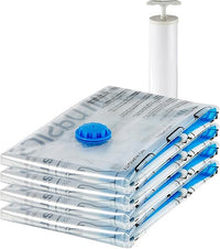 Thumbnail for Amazon Basics Bolsas de almacenamiento comprimibles mediante vacío manual, X-Jumbo paquete de 4 bolsas tamaño extragrande, Cremallera, Transparente