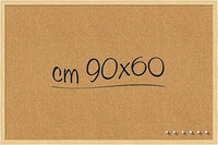 Thumbnail for Tablero de corcho de 90 x 60 cm, tablero de anuncios con alfileres y marco de madera