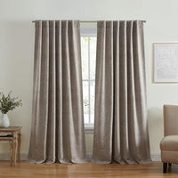 Elrene Home Fashions Vittoria Panel de Cortina Opaca con Estampado Floral de Cachemira, 52 x 95 Pulgadas, Color Natural