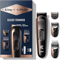 Thumbnail for King C. Gillette Kit De Recortadora De Barba Inalámbrica Para Hombre Con Hojas Siempre Afiladas Y 3 Peines Intercambiables, Máquinilla de afeitar