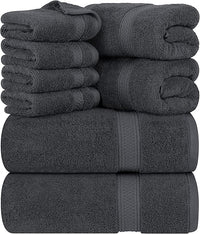 Thumbnail for Utopia Towels - Juego de Toallas Premium de 8 Piezas, 2 Toallas de Baño, 2 Mano y 4 Toallitas - Algodón - para Casas, Hoteles y Spas, Altamente Absorbentes (Gris)