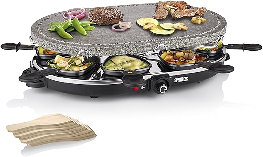 Princess 162720 Oval Stone Grill & Raclette Party Raclette de Piedra 1200W