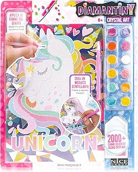 DIAMANTINY Design Art Unicorn Face Nice Group Diamond Painting Kit Unicornio, CREA el Mosaico con Cristales de Colores, Multicolor 90007B