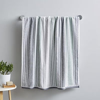 Catherine Lansfield Toalla de baño Kelso Stripe de algodón Suave y Absorbente, 450 g/m², Color Verde