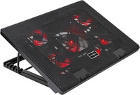 Mars Gaming MNBC2, Base PC, 5 Ventiladores, LED Roja, 2 x USB 2.0, 17.35