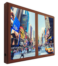 CCRETROILUMINADOS York Cuadros Decorativos Ventanas Falsas con luz, Metacrilato, Nogal, 100 X 80 X 6.5