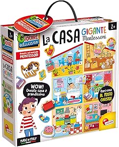 Lisciani - MONTESSORI - La Casa - Rompecabezas Para Niños a Partir de 2 años - Enseña a Colocar cada Cosa en su Lugar en la Casa - Juego Educativo - Fabricado en Italia