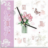 Mareli Reloj de Pared Shabby Cubierto con Papel Laminado Mate Impreso; Adecuado para Sala de Estar, Cocina, Oficina; Mecanismo silencioso, A0026-OR