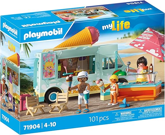PLAYMOBIL | Vacation on The Beach | Camioneta de Helados con Tienda de Surf | Juguete para Mayores de 4 años | Regalo Ideal para niños | Aventura en la Playa con Figuras y vehículo | 71904