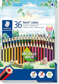 Staedtler Noris 185 CD36 Lápices Ecológicos, Caja Con 36 Lápices de Colores Variados, Multicolor