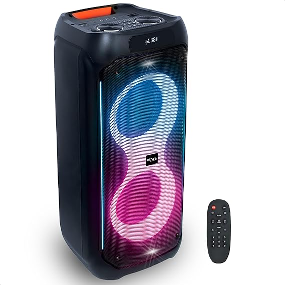 Ibiza - COLUMBA800 - Potente Altavoz 2x8/20cm con batería Recargable - Bluetooth, Micro-SD, USB, Aux, 2 Mic IN, 1 GT IN, RCA out - TWS - LED Multicolor Infinito - Mango