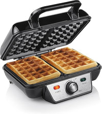Tristar Cialdiera per Waffle, Acciaio Inossidabile, Nero, 23.7 x 25.6 x 9.6 cm