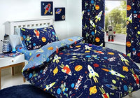 Bedlam - Supersonic - Juego de Funda de edredón Que Brilla en la Oscuridad, tamaño de Cama Junior, Ropa de Cama Azul