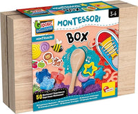 Lisciani - MONTESSORI - Caja de Trabajo de Madera - Juegos Educativos - 50 Actividades - Laboratorio - Experiencias Sensoriales - Materiales - Para Niños de 3 a 6 años